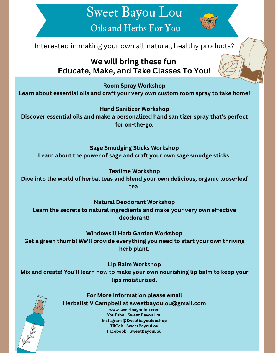 Sweet Bayou Lou ~ Educate, Make, and Take Workshops